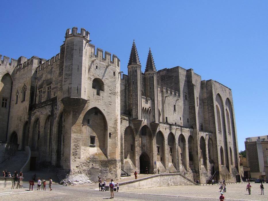 historic cathedral in avignon on a sunny day