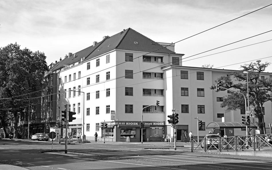monochrome photo of Cologne Book Bauhaus Architecture