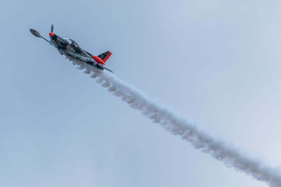 Sf 260 Marchetti Aircraft Flying in the sky