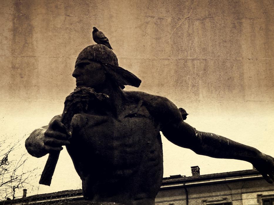 Satire Monument in monochrome