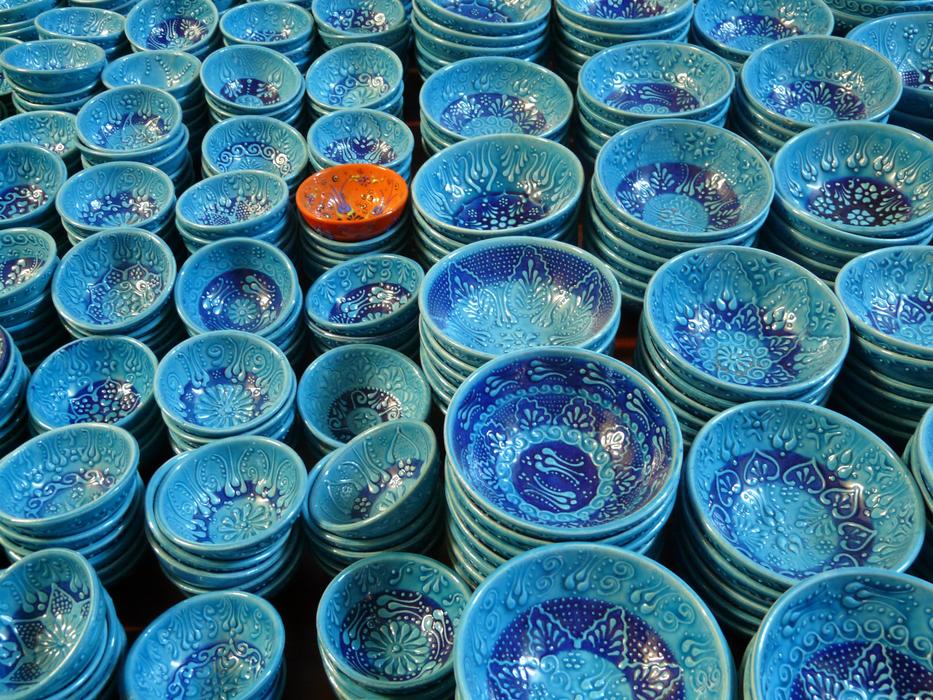 Bunch Of Blue Pottery Shells