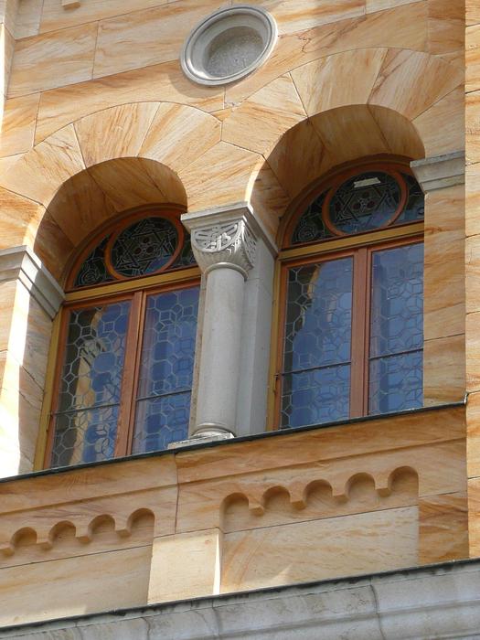 facade and windows of castle neuschwanstein in Bavaria
