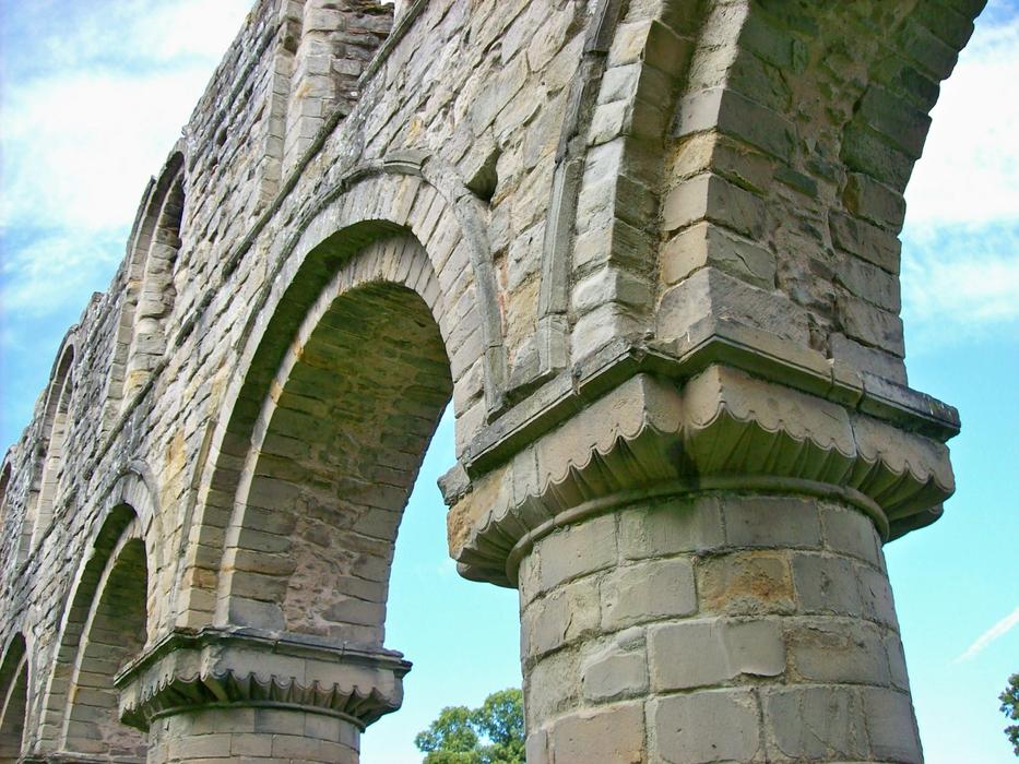 ruins of the colonnade near the castle in england