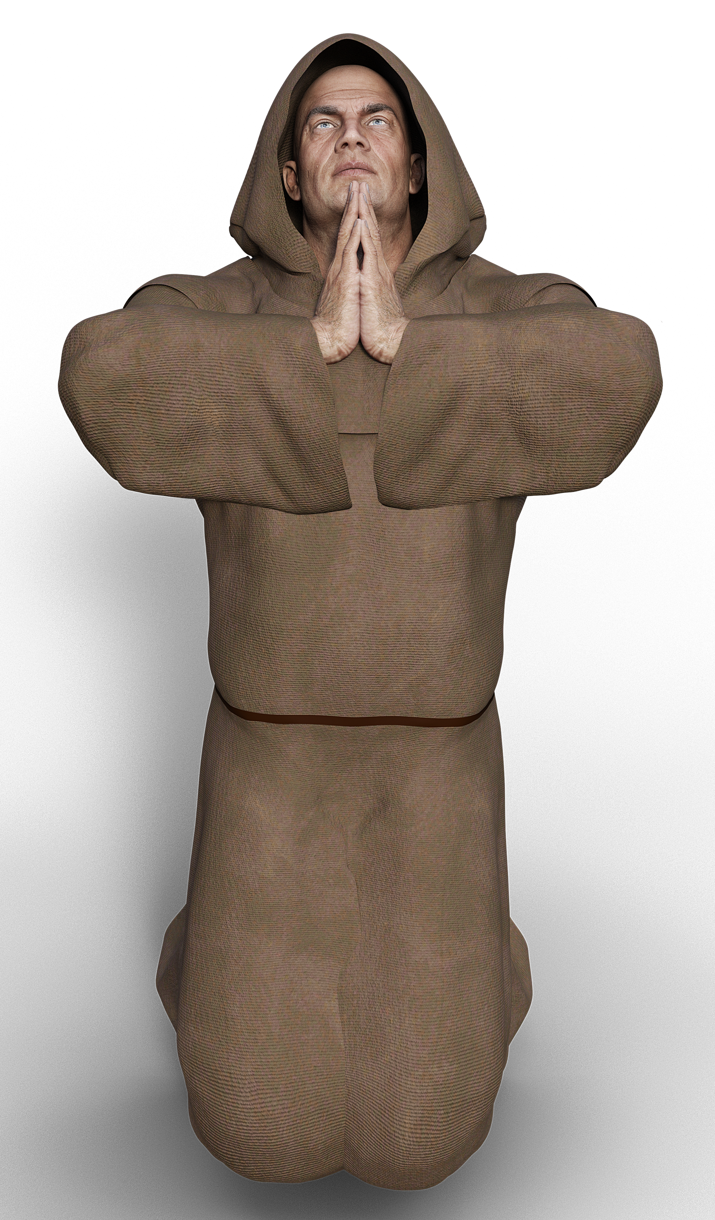 Мужчина монах. Человек монах. Монах в мантии на коленях. Praying Monk Concept.