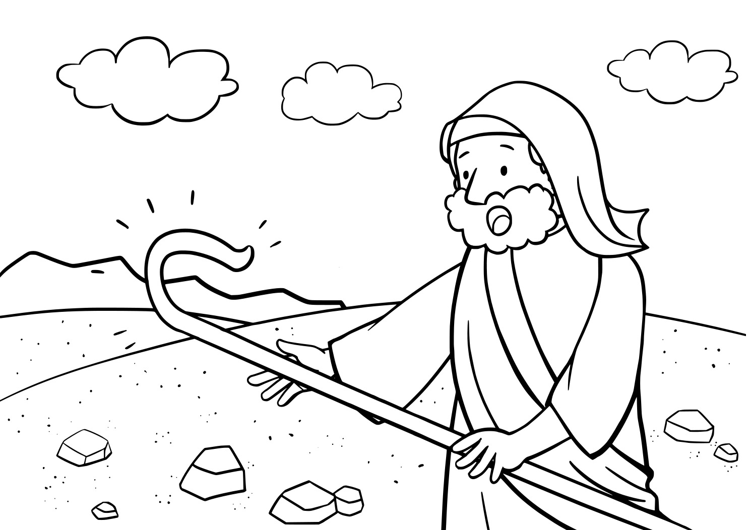 Моисей и горящий куст раскраска для детей