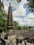 multilevel pagoda in buddhist sanctuary, Japan, Sagano