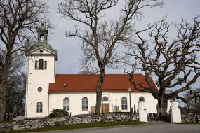 aged church at winter, sweden