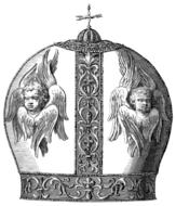 ornamental crown with religious pattern