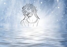 religion, catholic jesus as a drawing