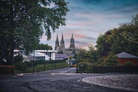 evening photo of Rouen Cathedral in France