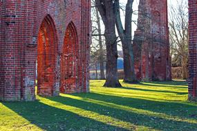 Ruins Of Eldena Abbey at Evening Sun, germany, Greifswald