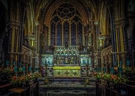 interior of the gothic church of St. Peter in Bournemouth