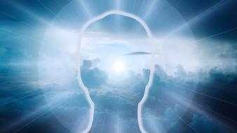 head silhouette on the sky background