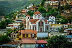 church among houses in Cyprus
