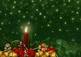 clipart of christmas motif candle holly