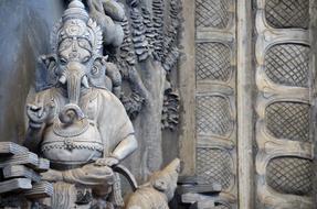 Beautiful statue of Ganesha, with the plants, in Sri Lanka