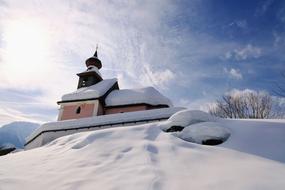snowdrifts on the church