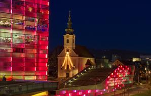 enchanting Architecture with the colorful lights at night