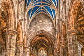 blue vault in st giles'cathedral, uk, scotland, edinburgh