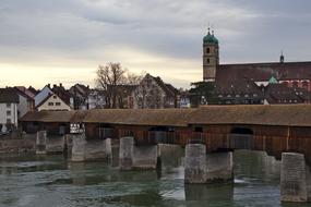 Beautiful landscape of the historic center with Rhine river, Germany