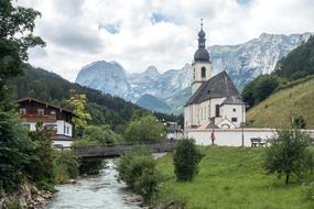 church in the village in the mountains