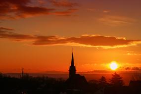 red Sunset Landscape