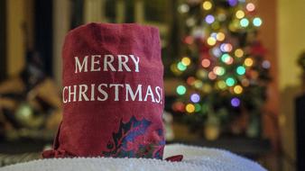 merry Christmas text on a bag