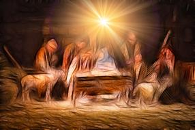 christmas crib drawing