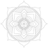 lotus mandala as black white illustration