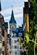 church tower in Zurich, Switzerland