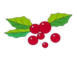 christmas holly decoration as a drawing