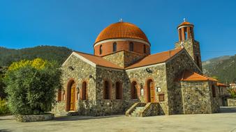historical Stone Church in Amiantos Village in Cyprus