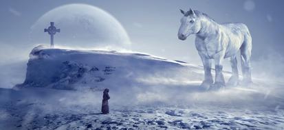 clipart of Fantasy Winter Horse