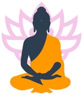 meditating silhouette in lotus position