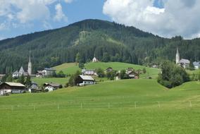landscape of Gosau Mountains in Austria