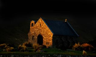 old Church at Night Darkness