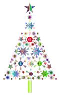 snowflakes christmas tree drawing