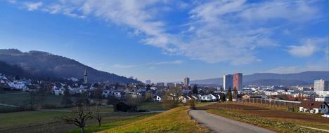 village on a hill in switzerland