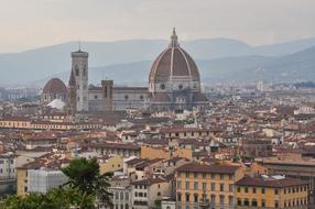 church among houses in Florence