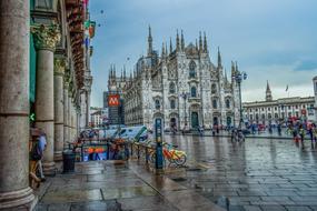 gothic Duomo Square in Milan, Italy