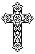 black and white celtic geometric cross