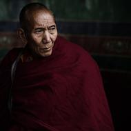 elderly Tibetan monk