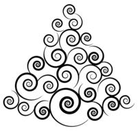 swirls in shape of christmas tree