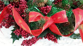 Christmas decoration with Red ribbon