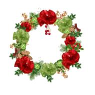 Christmas wreath with red ribbon