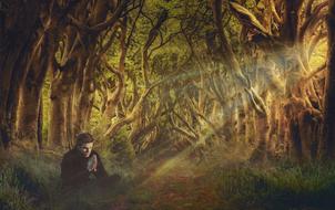 Meditation Prayer Forest drawing