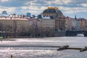 cityscape of the National Theater in Prague