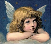 angel christmas vintage drawing