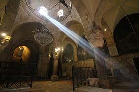 sun rays through the dome in the church