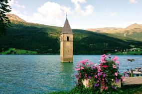Church on Reschensee Lake